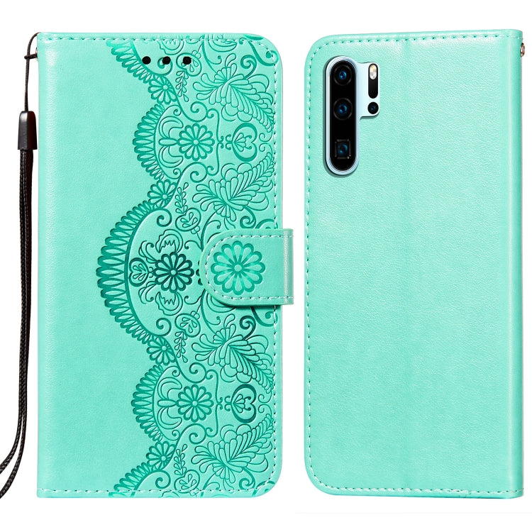 For Huawei P30 Pro Flower Vine Embossing Pattern Horizontal Flip Leather Case with Card Slot & Holder & Wallet & Lanyard