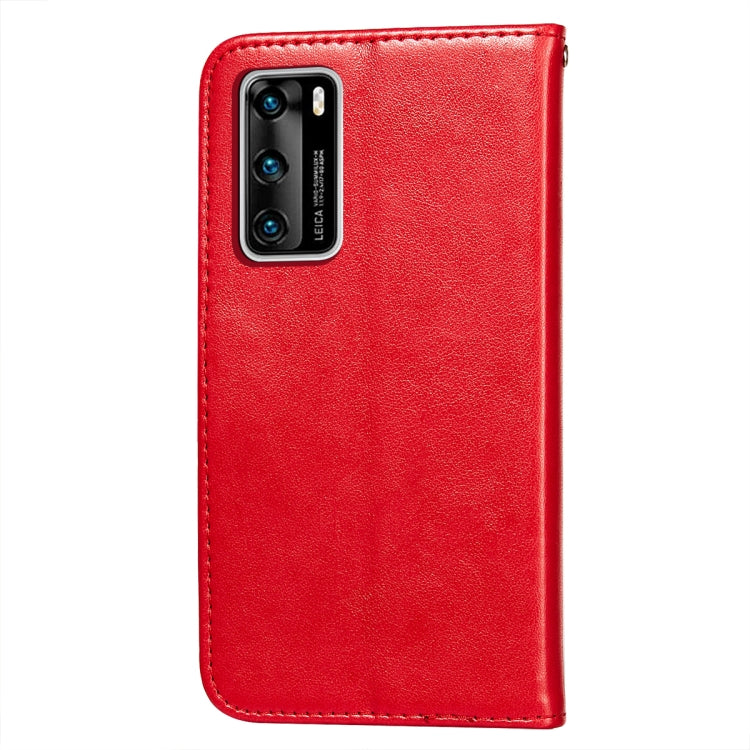 For Huawei P40 Flower Vine Embossing Pattern Horizontal Flip Leather Case with Card Slot & Holder & Wallet & Lanyard