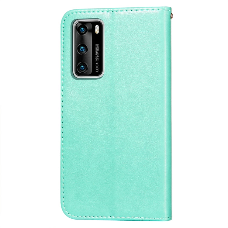 For Huawei P40 Flower Vine Embossing Pattern Horizontal Flip Leather Case with Card Slot & Holder & Wallet & Lanyard