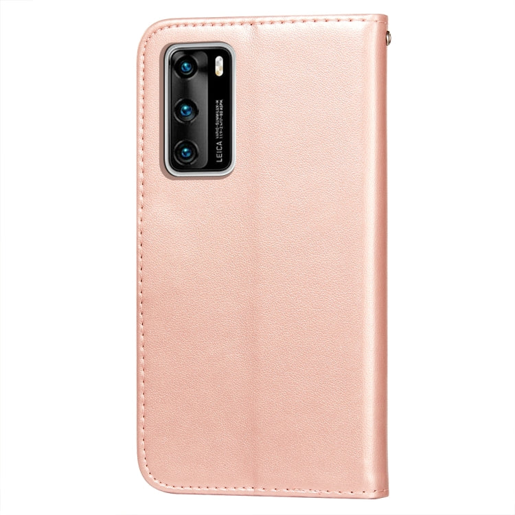 For Huawei P40 Flower Vine Embossing Pattern Horizontal Flip Leather Case with Card Slot & Holder & Wallet & Lanyard