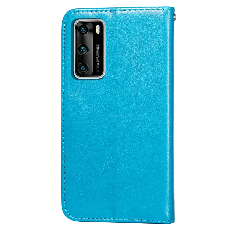 For Huawei P40 Flower Vine Embossing Pattern Horizontal Flip Leather Case with Card Slot & Holder & Wallet & Lanyard