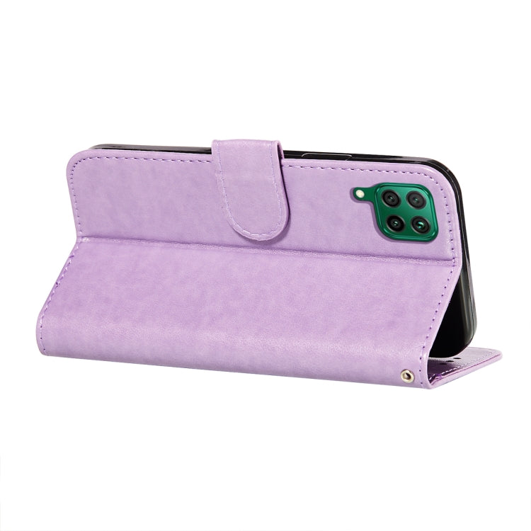 For Huawei P40 Lite / nova 6 SE Flower Vine Embossing Pattern Horizontal Flip Leather Case with Card Slot & Holder & Wallet & Lanyard