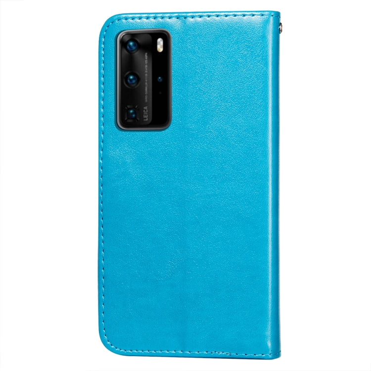 For Huawei P40 Pro Flower Vine Embossing Pattern Horizontal Flip Leather Case with Card Slot & Holder & Wallet & Lanyard