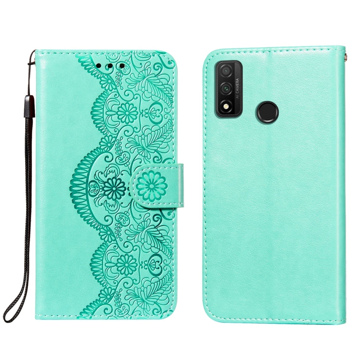 For Huawei P smart 2020 Flower Vine Embossing Pattern Horizontal Flip Leather Case with Card Slot & Holder & Wallet & Lanyard
