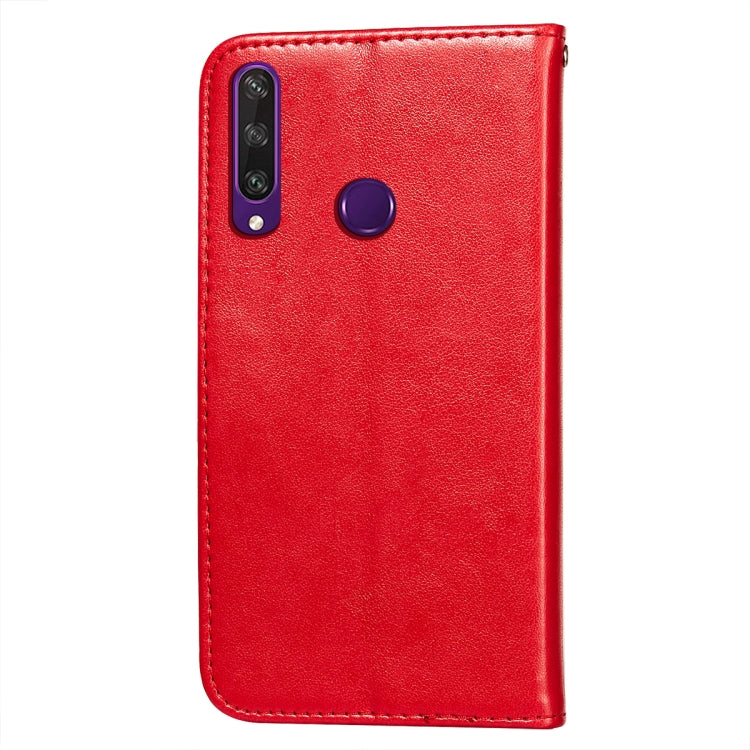 For Huawei Y6p Flower Vine Embossing Pattern Horizontal Flip Leather Case with Card Slot & Holder & Wallet & Lanyard