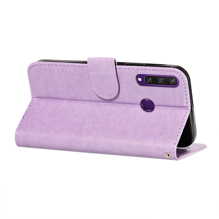 For Huawei Y6p Flower Vine Embossing Pattern Horizontal Flip Leather Case with Card Slot & Holder & Wallet & Lanyard
