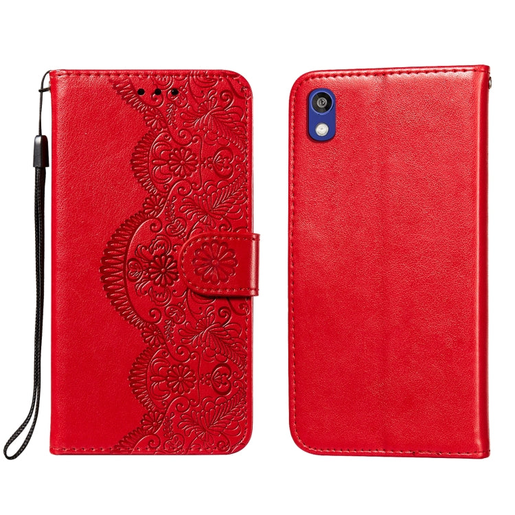 For Huawei Y5 (2019) / Honor 8S Flower Vine Embossing Pattern Horizontal Flip Leather Case with Card Slot & Holder & Wallet & Lanyard