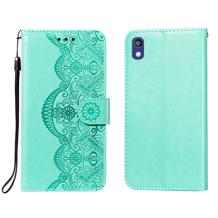 For Huawei Y5 (2019) / Honor 8S Flower Vine Embossing Pattern Horizontal Flip Leather Case with Card Slot & Holder & Wallet & Lanyard