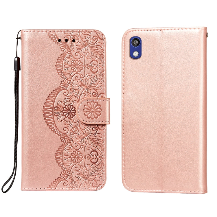 For Huawei Y5 (2019) / Honor 8S Flower Vine Embossing Pattern Horizontal Flip Leather Case with Card Slot & Holder & Wallet & Lanyard