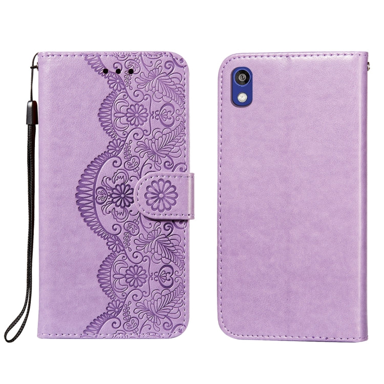 For Huawei Y5 (2019) / Honor 8S Flower Vine Embossing Pattern Horizontal Flip Leather Case with Card Slot & Holder & Wallet & Lanyard