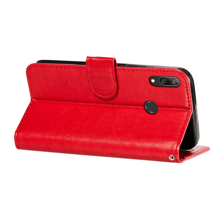 For Huawei Y7 (2019) Flower Vine Embossing Pattern Horizontal Flip Leather Case with Card Slot & Holder & Wallet & Lanyard
