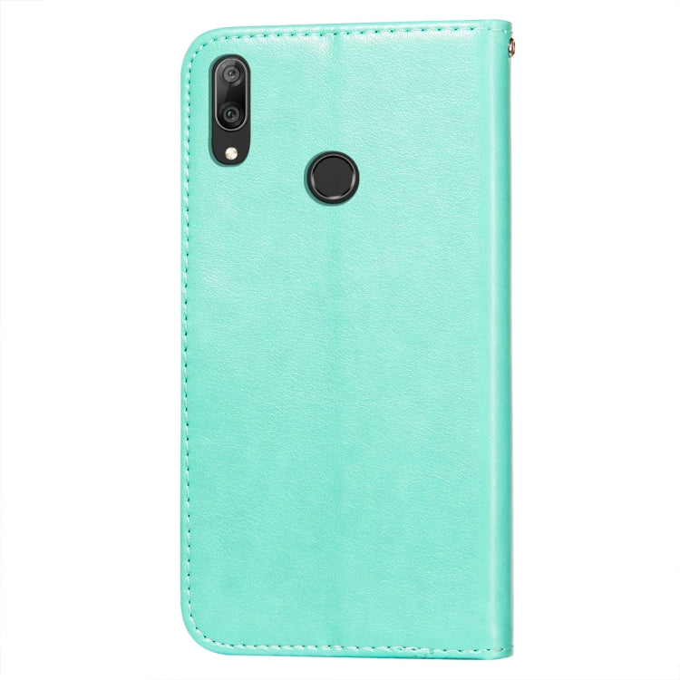 For Huawei Y7 (2019) Flower Vine Embossing Pattern Horizontal Flip Leather Case with Card Slot & Holder & Wallet & Lanyard