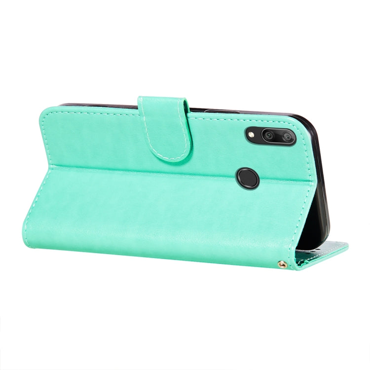 For Huawei Y7 (2019) Flower Vine Embossing Pattern Horizontal Flip Leather Case with Card Slot & Holder & Wallet & Lanyard