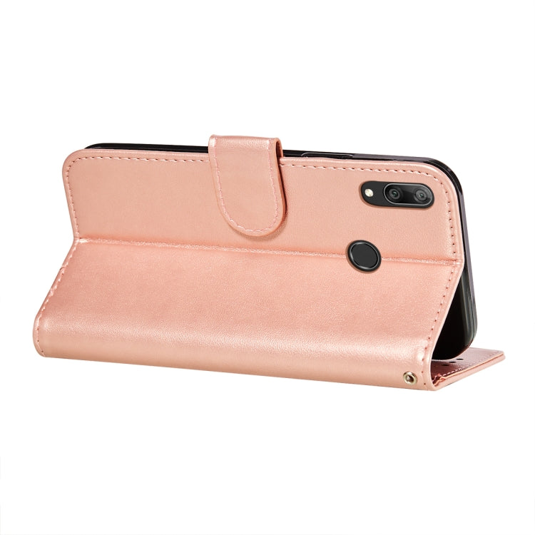 For Huawei Y7 (2019) Flower Vine Embossing Pattern Horizontal Flip Leather Case with Card Slot & Holder & Wallet & Lanyard