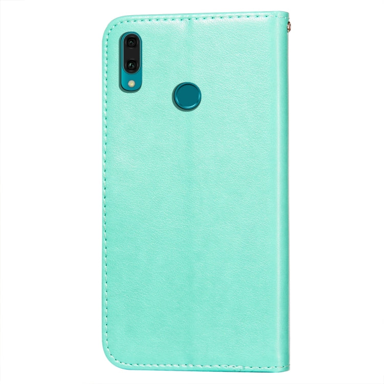 For Huawei Y9 (2019) Flower Vine Embossing Pattern Horizontal Flip Leather Case with Card Slot & Holder & Wallet & Lanyard