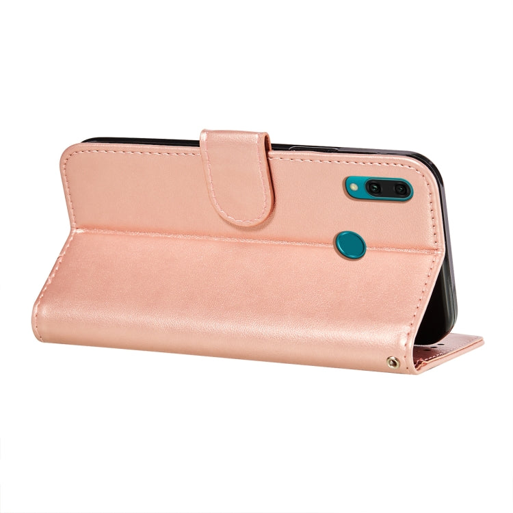 For Huawei Y9 (2019) Flower Vine Embossing Pattern Horizontal Flip Leather Case with Card Slot & Holder & Wallet & Lanyard
