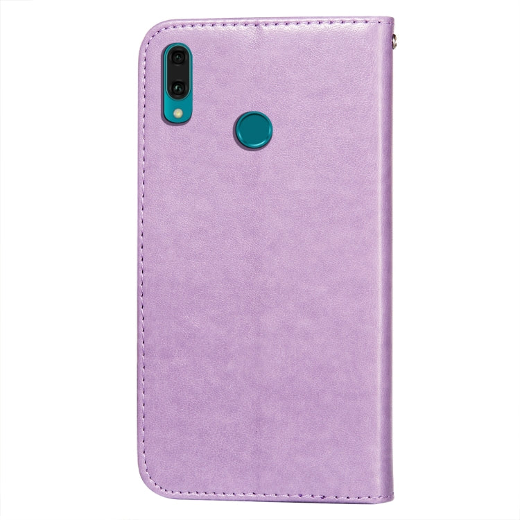 For Huawei Y9 (2019) Flower Vine Embossing Pattern Horizontal Flip Leather Case with Card Slot & Holder & Wallet & Lanyard