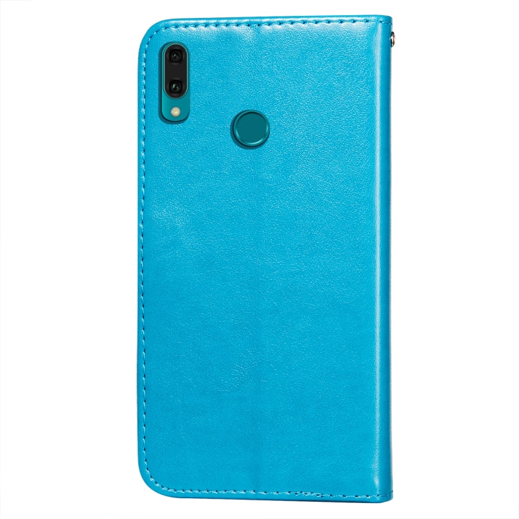 For Huawei Y9 (2019) Flower Vine Embossing Pattern Horizontal Flip Leather Case with Card Slot & Holder & Wallet & Lanyard