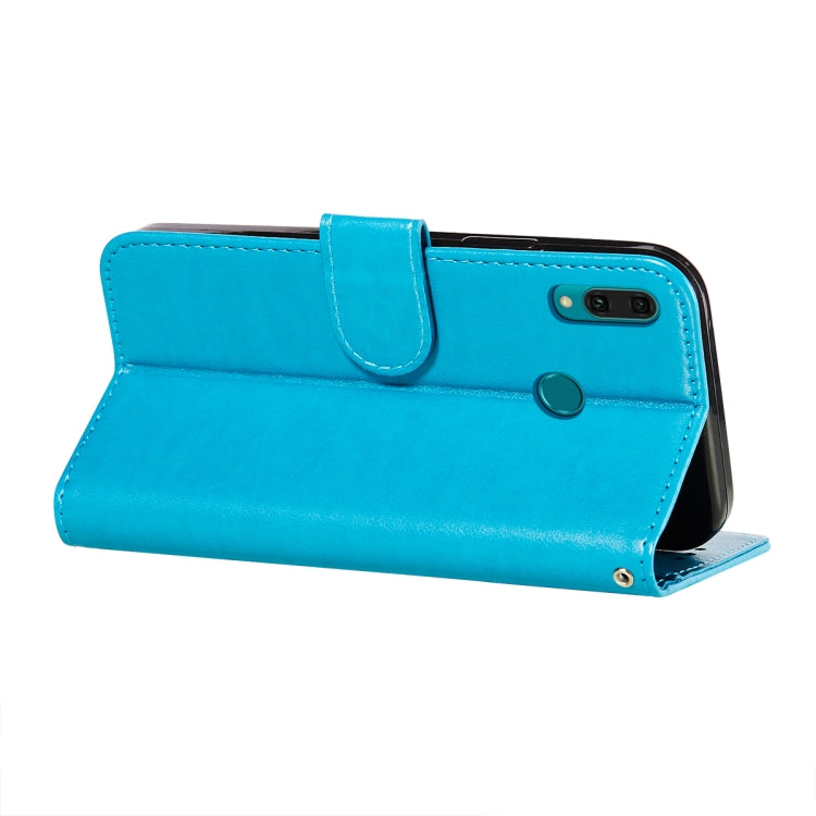 For Huawei Y9 (2019) Flower Vine Embossing Pattern Horizontal Flip Leather Case with Card Slot & Holder & Wallet & Lanyard
