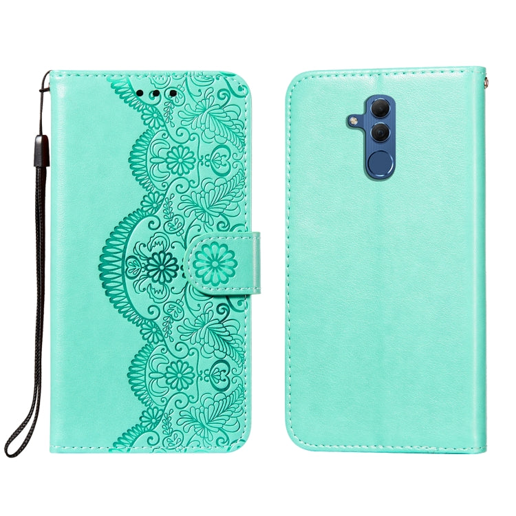 For Huawei Maimang 7 / Mate 20 Lite Flower Vine Embossing Pattern Horizontal Flip Leather Case with Card Slot & Holder & Wallet & Lanyard
