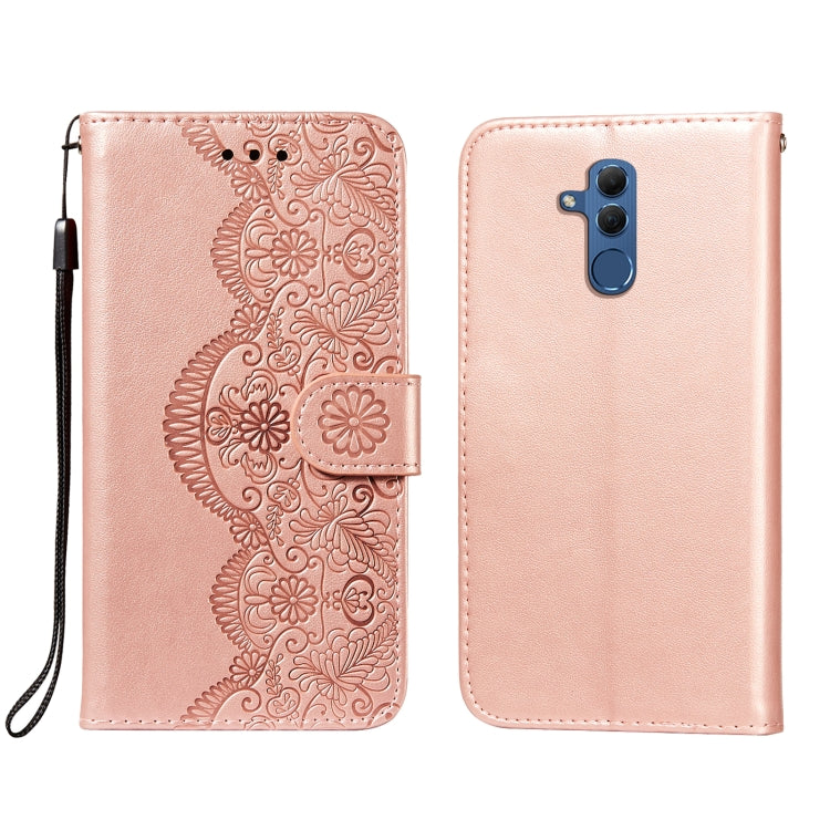 For Huawei Maimang 7 / Mate 20 Lite Flower Vine Embossing Pattern Horizontal Flip Leather Case with Card Slot & Holder & Wallet & Lanyard