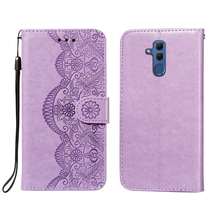 For Huawei Maimang 7 / Mate 20 Lite Flower Vine Embossing Pattern Horizontal Flip Leather Case with Card Slot & Holder & Wallet & Lanyard