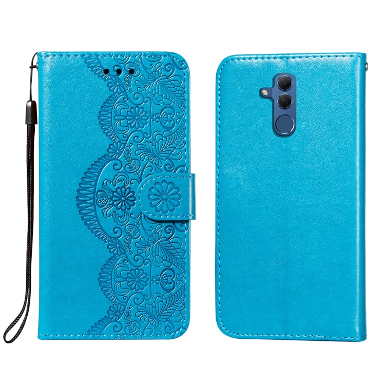 For Huawei Maimang 7 / Mate 20 Lite Flower Vine Embossing Pattern Horizontal Flip Leather Case with Card Slot & Holder & Wallet & Lanyard