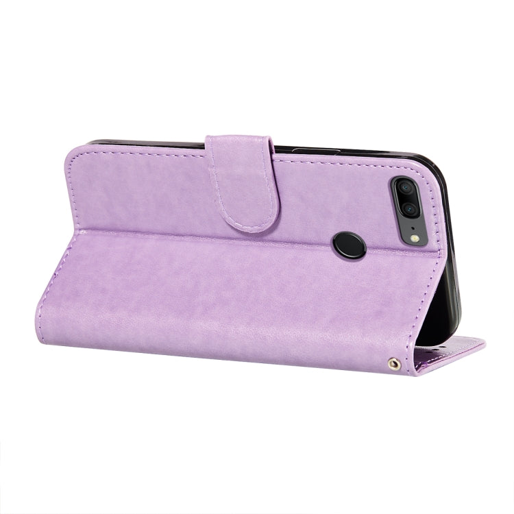 For Huawei Honor 7S / Y5 (2018) Flower Vine Embossing Pattern Horizontal Flip Leather Case with Card Slot & Holder & Wallet & Lanyard