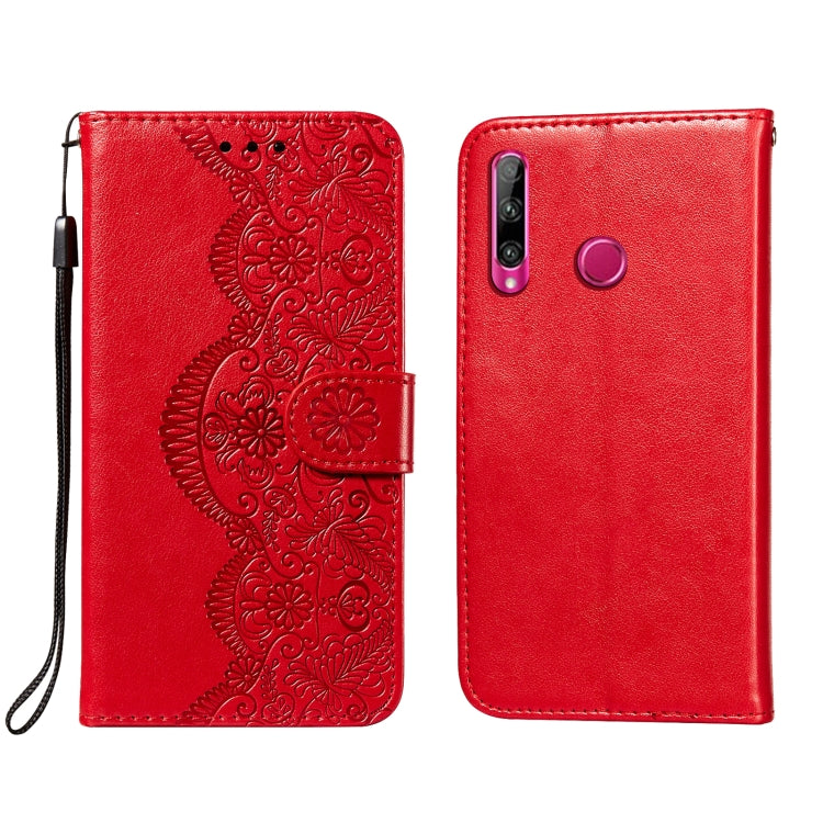 For Huawei Honor 10i Flower Vine Embossing Pattern Horizontal Flip Leather Case with Card Slot & Holder & Wallet & Lanyard