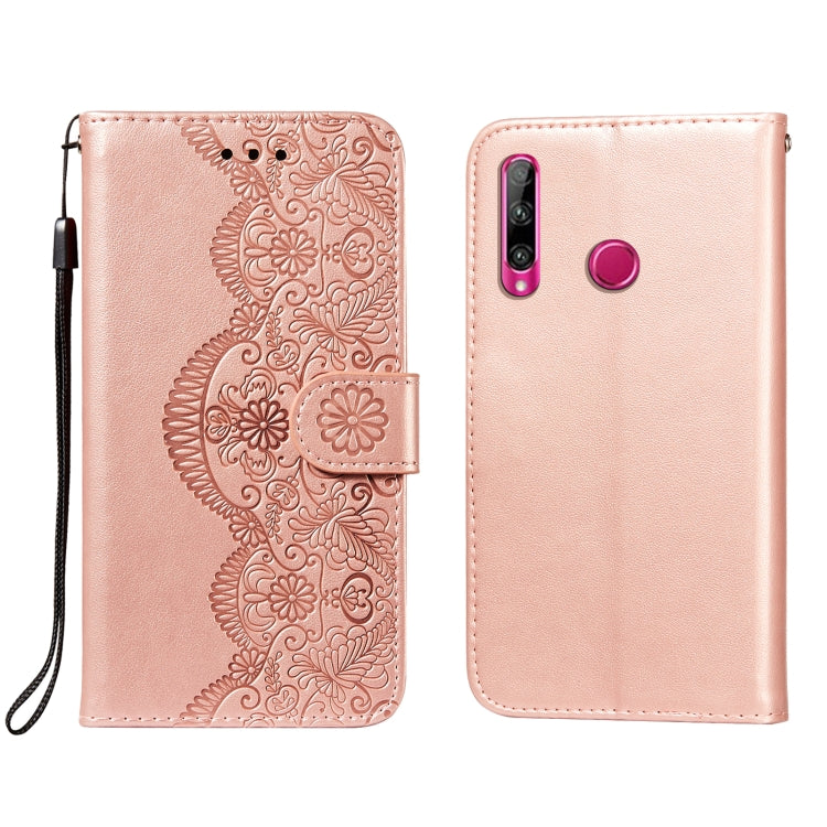 For Huawei Honor 10i Flower Vine Embossing Pattern Horizontal Flip Leather Case with Card Slot & Holder & Wallet & Lanyard