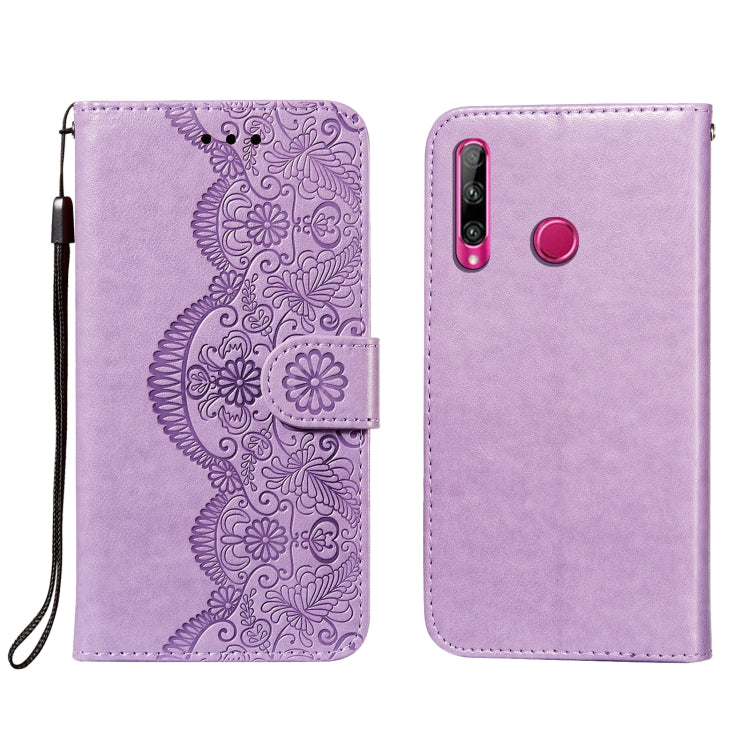 For Huawei Honor 10i Flower Vine Embossing Pattern Horizontal Flip Leather Case with Card Slot & Holder & Wallet & Lanyard