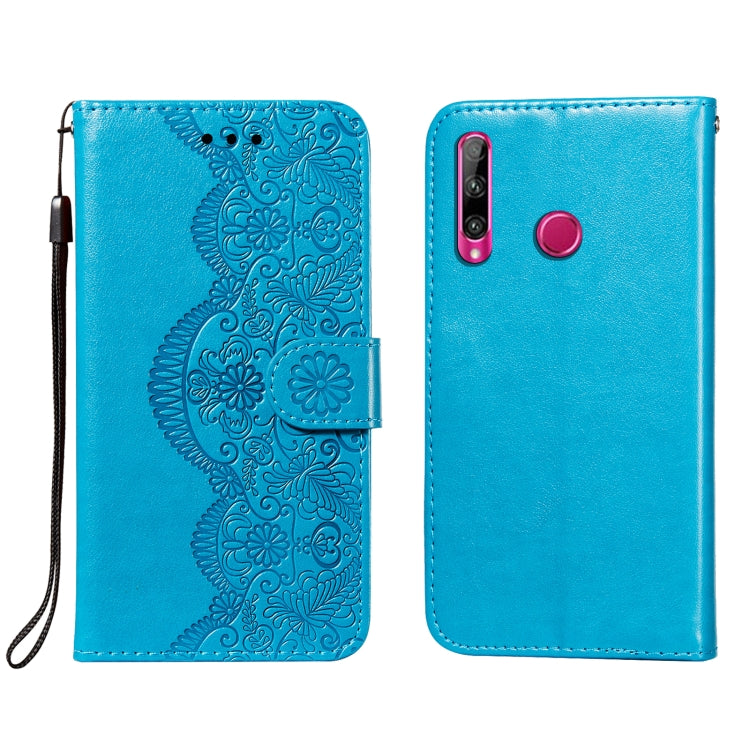 For Huawei Honor 10i Flower Vine Embossing Pattern Horizontal Flip Leather Case with Card Slot & Holder & Wallet & Lanyard