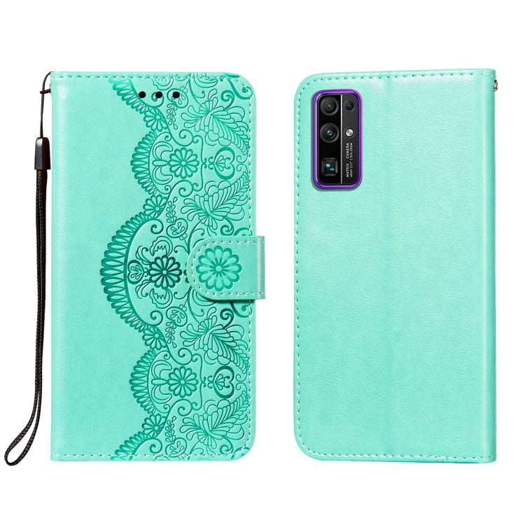 For Huawei Honor 30 Flower Vine Embossing Pattern Horizontal Flip Leather Case with Card Slot & Holder & Wallet & Lanyard
