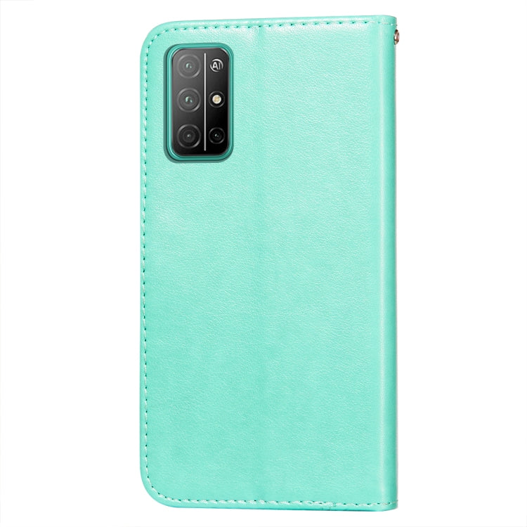 For Huawei Honor 30S Flower Vine Embossing Pattern Horizontal Flip Leather Case with Card Slot & Holder & Wallet & Lanyard