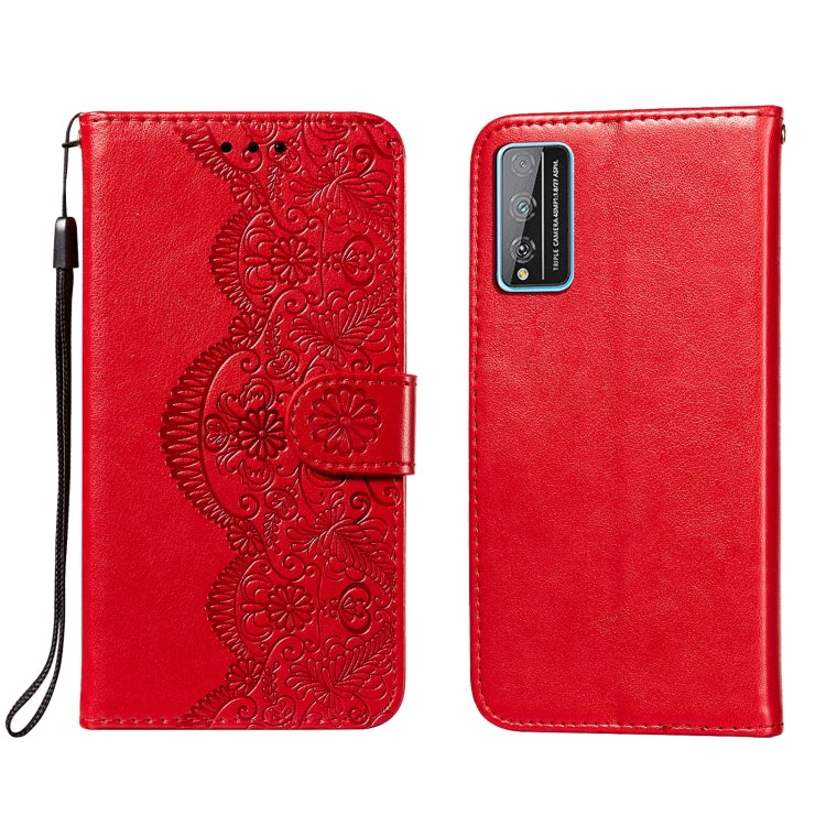 For Huawei Honor Play 4T Pro Flower Vine Embossing Pattern Horizontal Flip Leather Case with Card Slot & Holder & Wallet & Lanyard