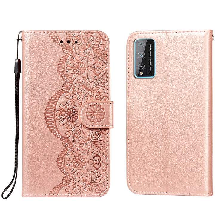 For Huawei Honor Play 4T Pro Flower Vine Embossing Pattern Horizontal Flip Leather Case with Card Slot & Holder & Wallet & Lanyard