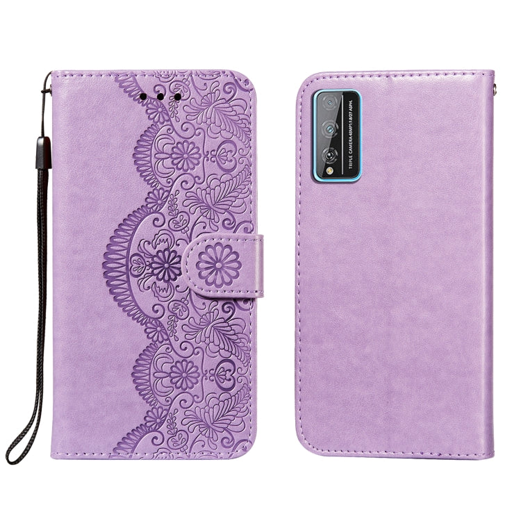 For Huawei Honor Play 4T Pro Flower Vine Embossing Pattern Horizontal Flip Leather Case with Card Slot & Holder & Wallet & Lanyard