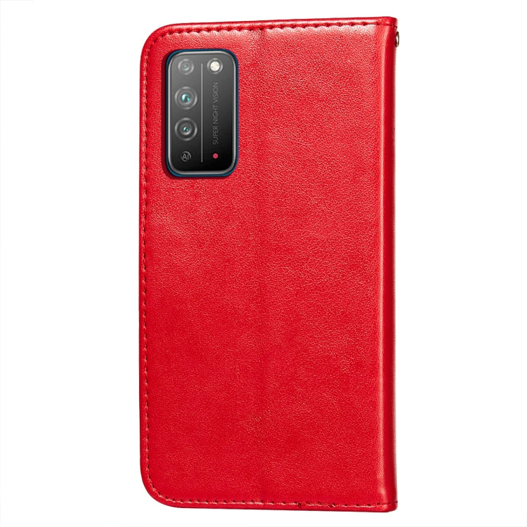 For Huawei Honor X10 5G Flower Vine Embossing Pattern Horizontal Flip Leather Case with Card Slot & Holder & Wallet & Lanyard