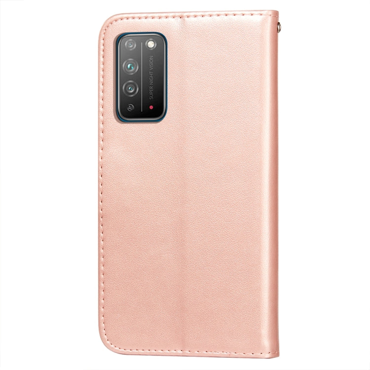 For Huawei Honor X10 5G Flower Vine Embossing Pattern Horizontal Flip Leather Case with Card Slot & Holder & Wallet & Lanyard