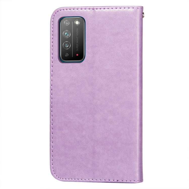 For Huawei Honor X10 5G Flower Vine Embossing Pattern Horizontal Flip Leather Case with Card Slot & Holder & Wallet & Lanyard