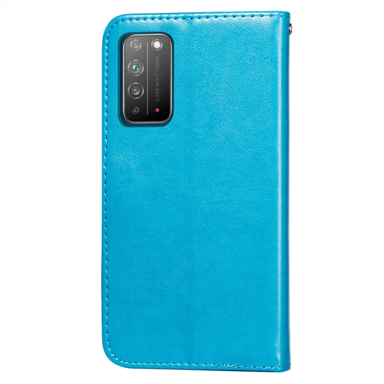 For Huawei Honor X10 5G Flower Vine Embossing Pattern Horizontal Flip Leather Case with Card Slot & Holder & Wallet & Lanyard
