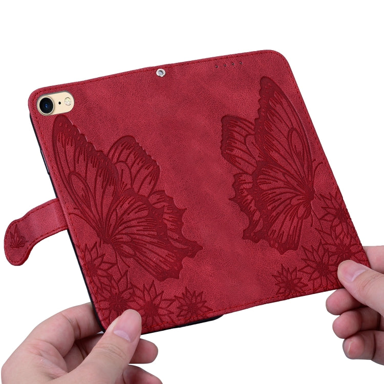 Retro Skin Feel Butterflies Embossing Horizontal Flip Leather Case with Holder & Card Slots & Wallet For iPhone 6 / 6s