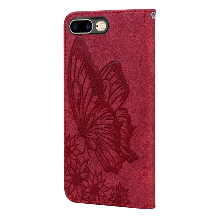 Retro Skin Feel Butterflies Embossing Horizontal Flip Leather Case with Holder & Card Slots & Wallet For iPhone 6 Plus / 6s Plus