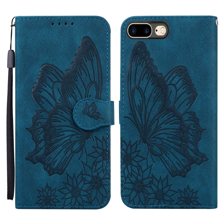Retro Skin Feel Butterflies Embossing Horizontal Flip Leather Case with Holder & Card Slots & Wallet For iPhone 6 Plus / 6s Plus