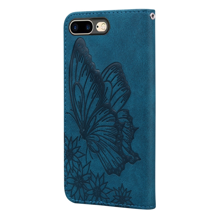 Retro Skin Feel Butterflies Embossing Horizontal Flip Leather Case with Holder & Card Slots & Wallet For iPhone 6 Plus / 6s Plus