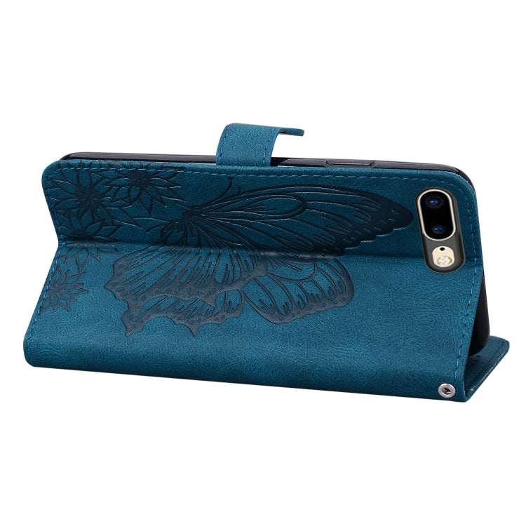 Retro Skin Feel Butterflies Embossing Horizontal Flip Leather Case with Holder & Card Slots & Wallet For iPhone 6 Plus / 6s Plus