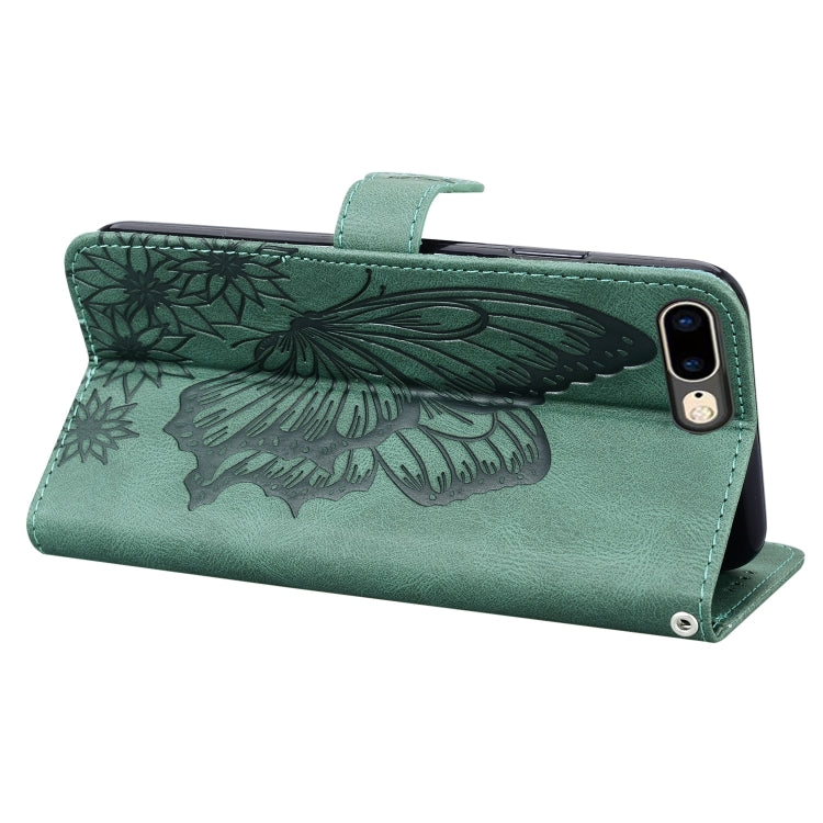 Retro Skin Feel Butterflies Embossing Horizontal Flip Leather Case with Holder & Card Slots & Wallet For iPhone 6 Plus / 6s Plus