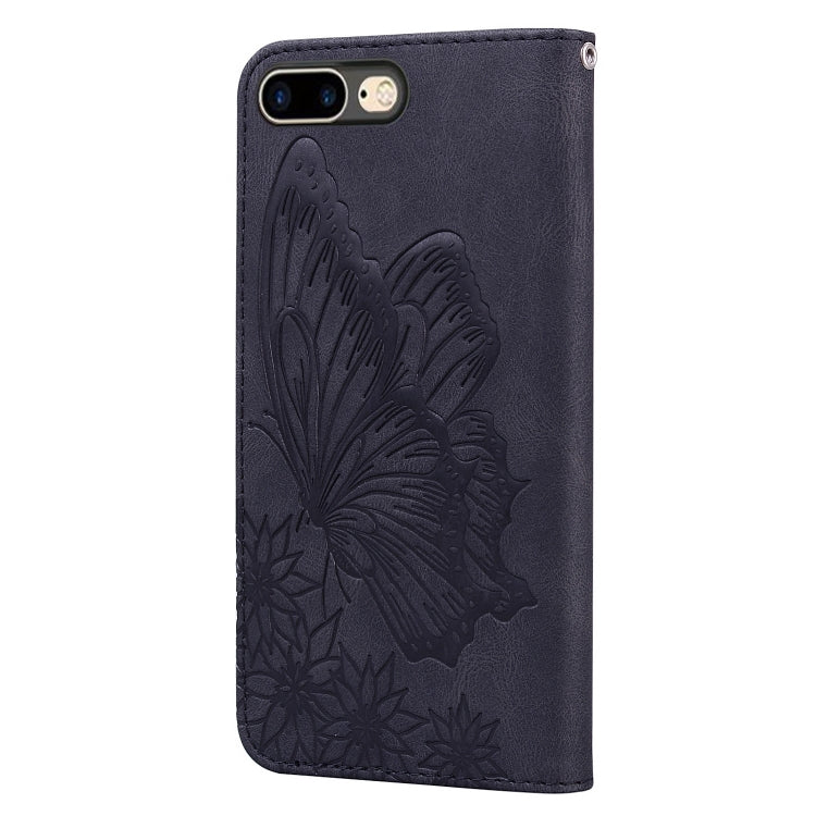 Retro Skin Feel Butterflies Embossing Horizontal Flip Leather Case with Holder & Card Slots & Wallet For iPhone 6 Plus / 6s Plus