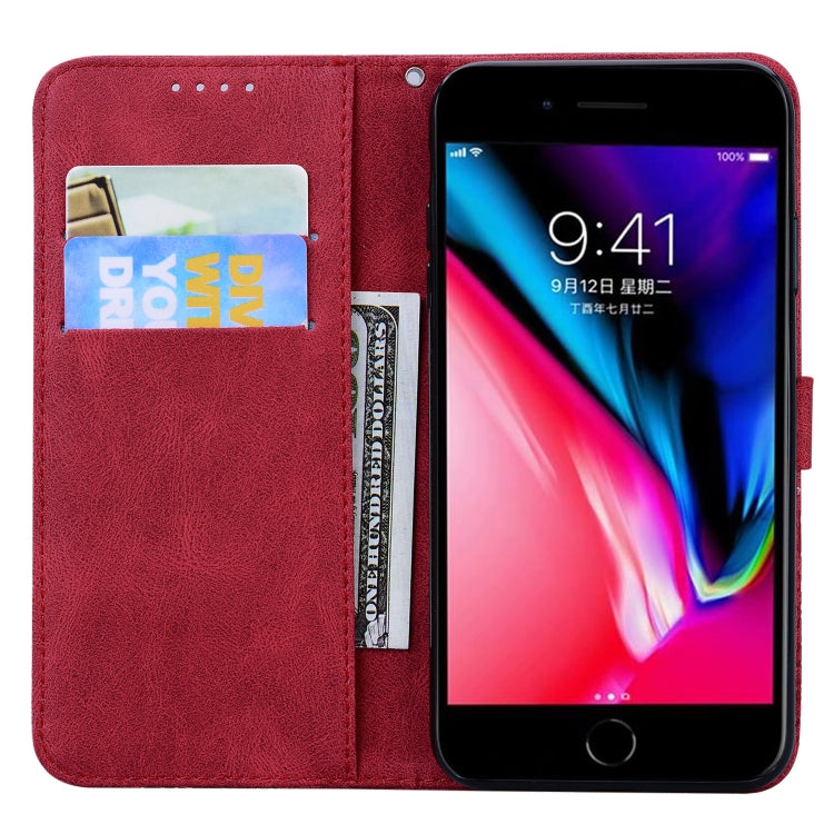 For iPhone SE 2022 / SE 2020 / 8 / 7 Retro Skin Feel Butterflies Embossing Horizontal Flip Leather Case with Holder & Card Slots & Wallet