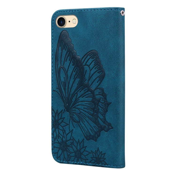 For iPhone SE 2022 / SE 2020 / 8 / 7 Retro Skin Feel Butterflies Embossing Horizontal Flip Leather Case with Holder & Card Slots & Wallet